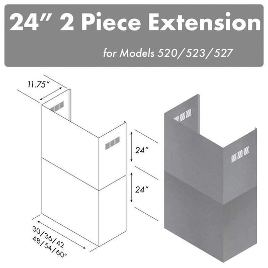 ZLINE 24-Inch Chimney for 30-Inch Under Cabinet Range Hoods (520/523/527-30-2FTEXT)