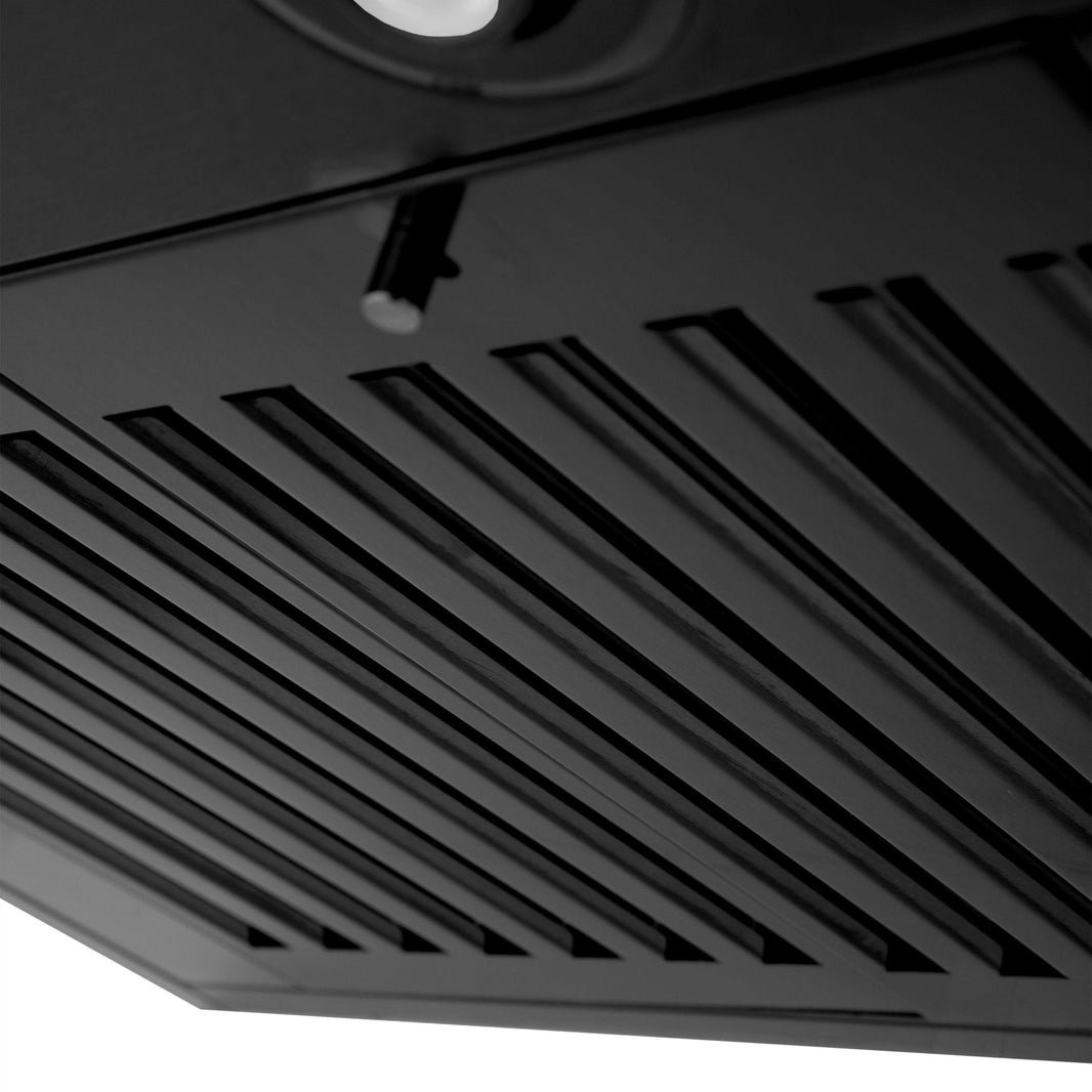 ZLINE 24-Inch Convertible Vent Wall Mount Range Hood in Black Stainless Steel (BSKEN-24)