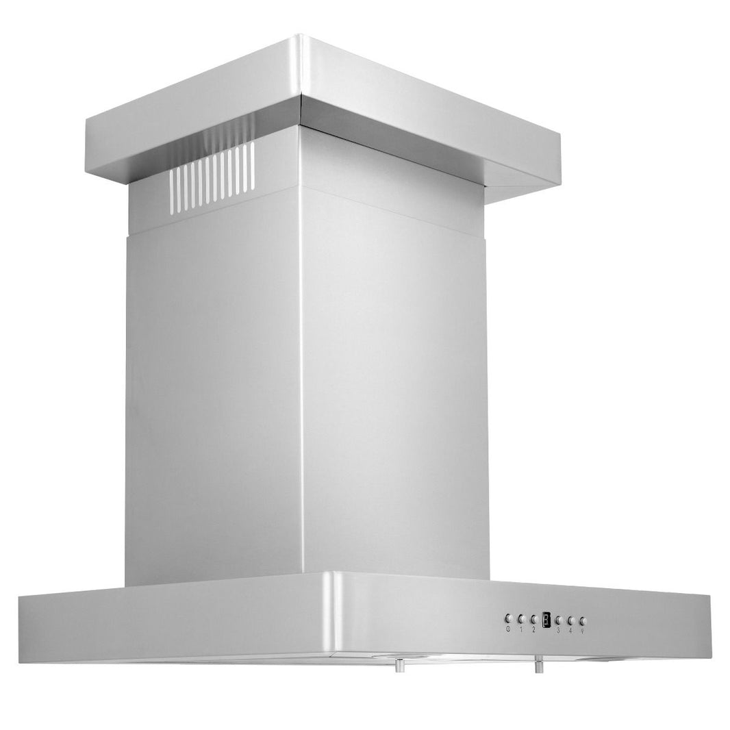 ZLINE 24-Inch Convertible Vent Wall Mount Range Hood in Stainless Steel with Crown Molding (KECRN-24)