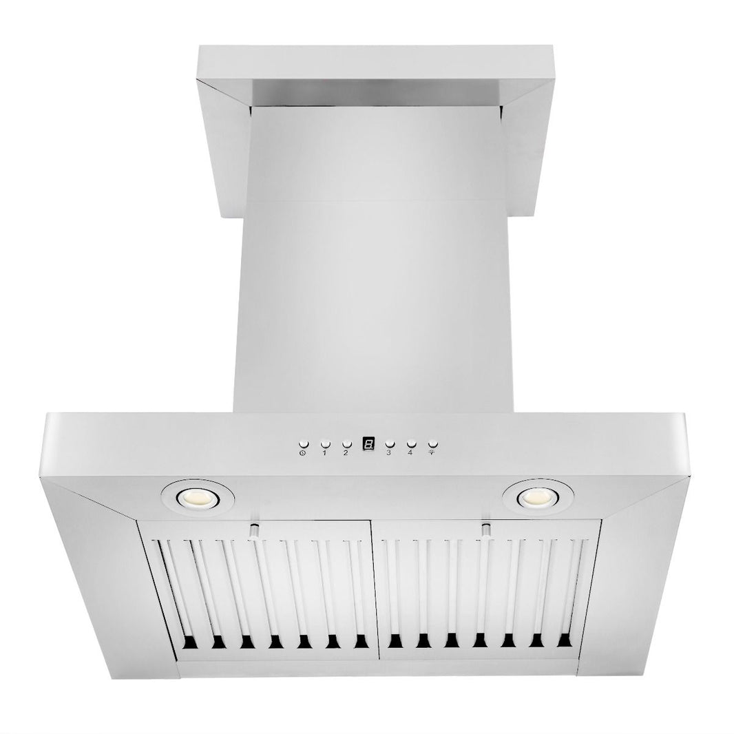 ZLINE 24-Inch Convertible Vent Wall Mount Range Hood in Stainless Steel with Crown Molding (KECRN-24)