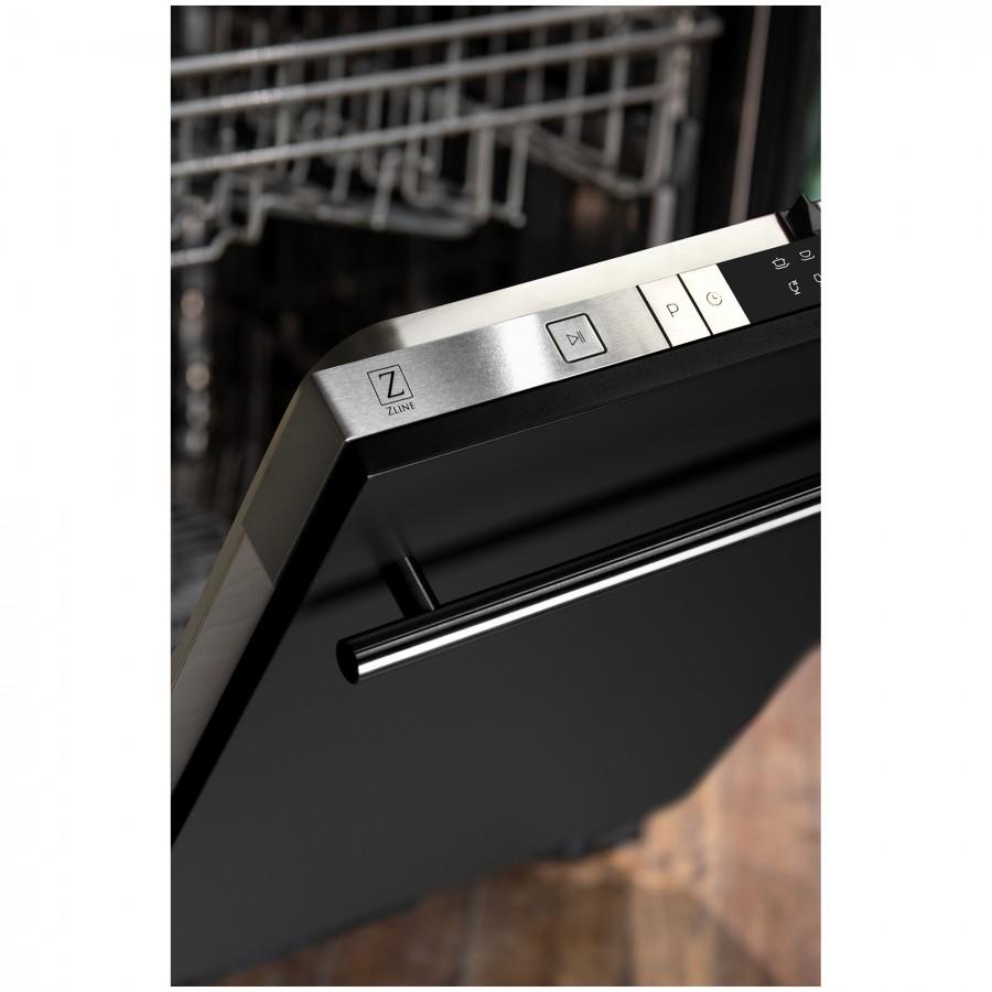 ZLINE 24" Dishwasher in Black Matte with Stainless Steel Tub and Modern Style Handle (DW-BLM-H-24)