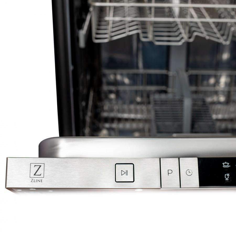 ZLINE 24" Dishwasher in Black Matte with Stainless Steel Tub and Modern Style Handle (DW-BLM-H-24)