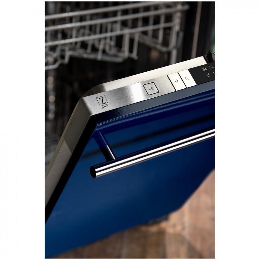 ZLINE 24" Dishwasher in Blue Gloss with Stainless Steel Tub and Modern Style Handle (DW-BG-H-24)