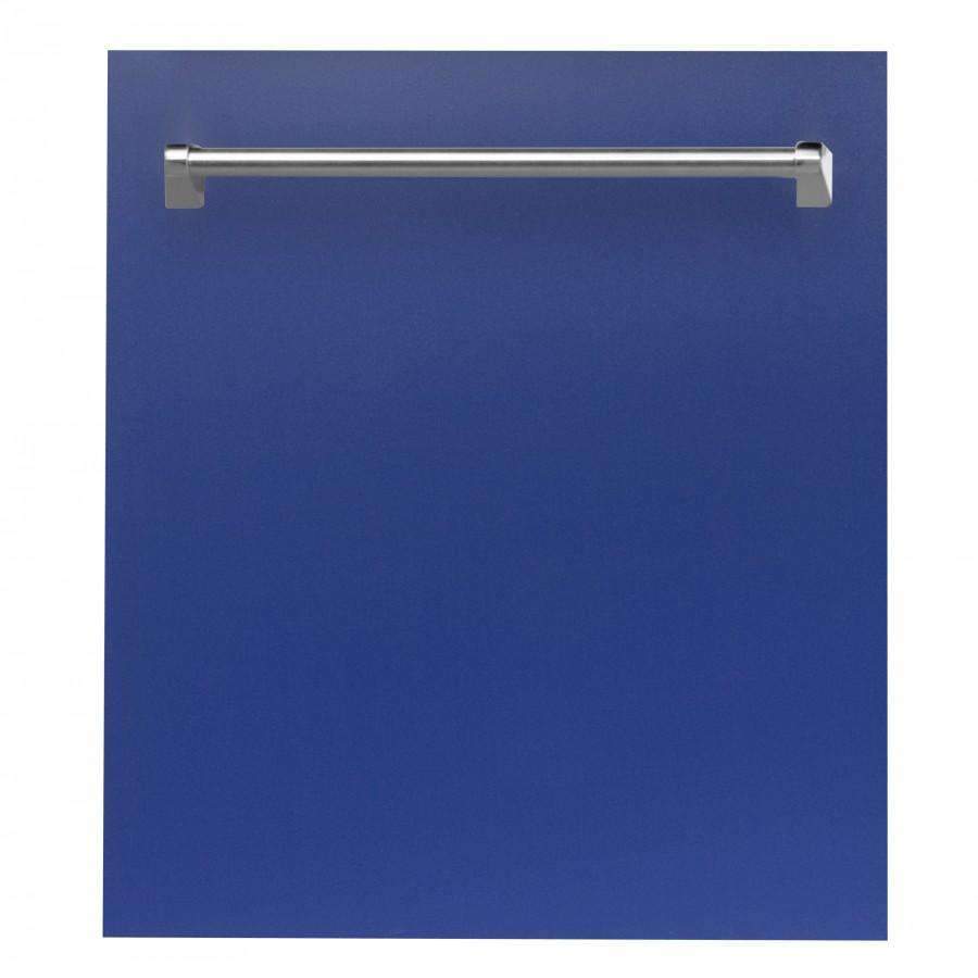 ZLINE 24" Dishwasher in Blue Matte with Stainless Steel Tub and Traditional Style Handle (DW-BM-24)