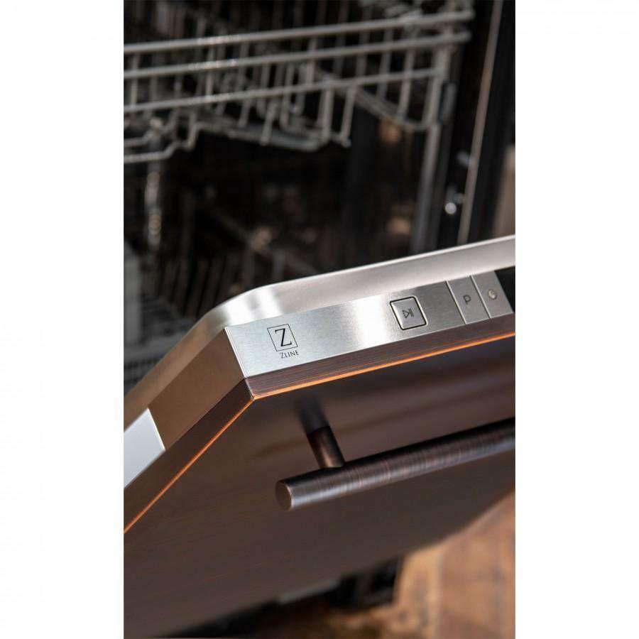 ZLINE 24" Dishwasher in Oil-Rubbed Bronze with Modern Handle (DW-ORB-24)