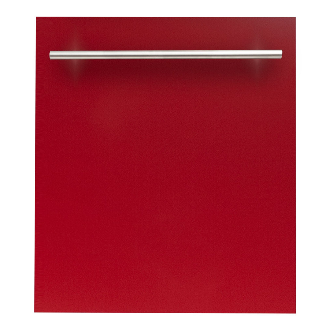 ZLINE 24" Dishwasher in Red Gloss with Stainless Steel Tub and Modern Style Handle (DW-RG-H-24)