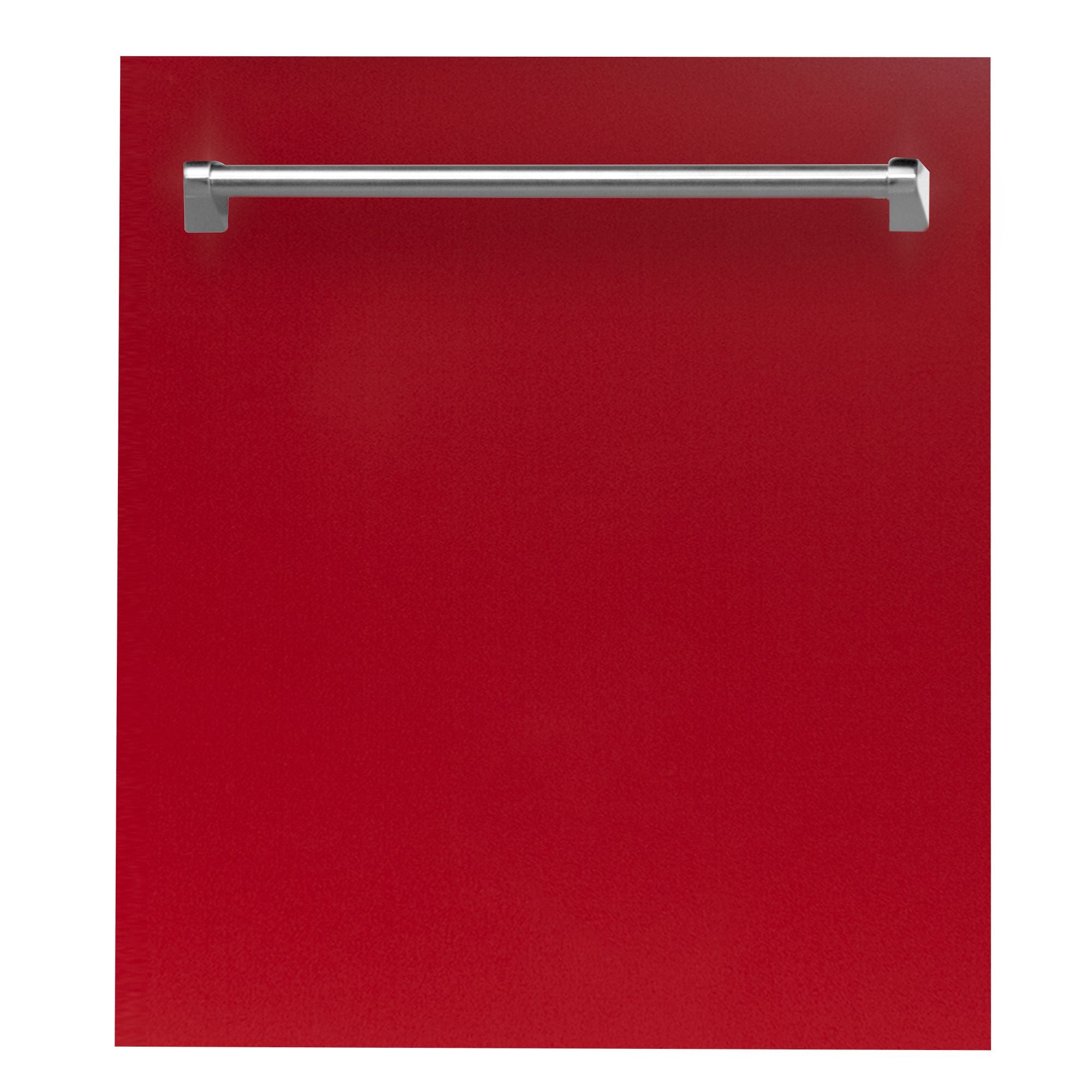 ZLINE 24" Dishwasher in Red Gloss with Stainless Steel Tub and Traditional Style Handle (DW-RG-24)