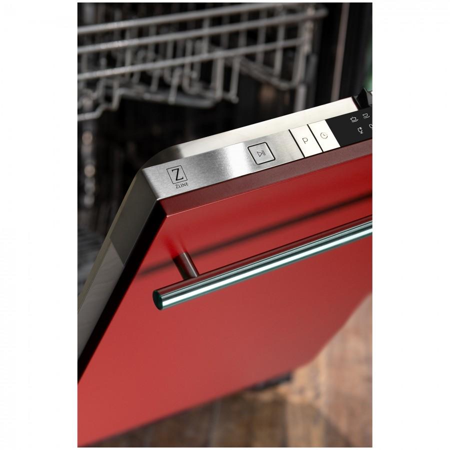 ZLINE 24" Dishwasher in Red Matte with Stainless Steel Tub and Modern Style Handle (DW-RM-H-24)