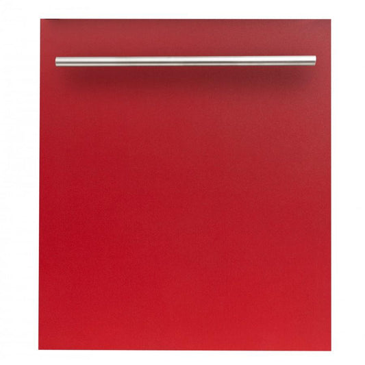 ZLINE 24" Dishwasher in Red Matte with Stainless Steel Tub and Modern Style Handle (DW-RM-H-24)