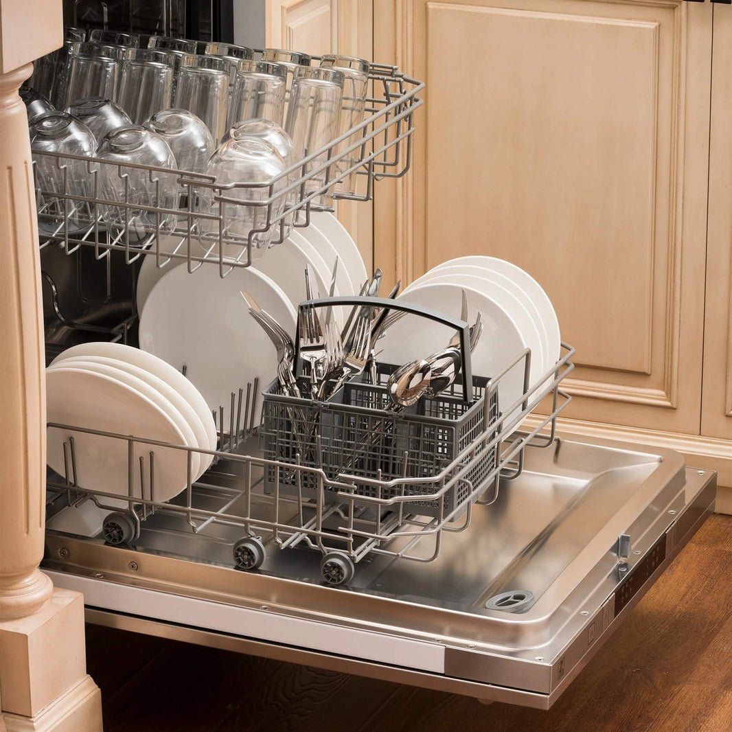 ZLINE 24" Dishwasher in Stainless Steel with Stainless Steel Tub and Traditional Style Handle (DW-304-H-24)