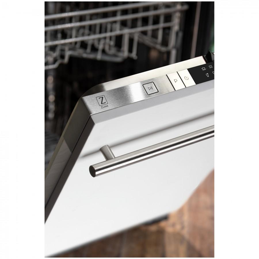 ZLINE 24" Dishwasher in White Matte with Stainless Steel Tub and Modern Style Handle (DW-WM-H-24)