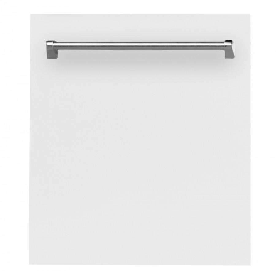 ZLINE 24" Dishwasher in White Matte with Stainless Steel Tub and Traditional Style Handle (DW-WM-24)