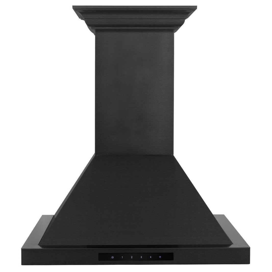 ZLINE 24-Inch Wall Mount Range Hood in Black Stainless Steel with Built-in CrownSound Bluetooth Speakers (BSKBNCRN-BT-24)