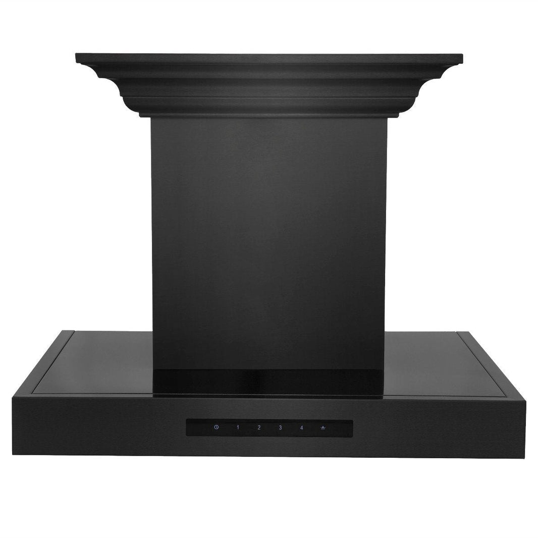 ZLINE 24-Inch Wall Mount Range Hood in Black Stainless Steel with Built-in CrownSound® Bluetooth Speakers (BSKENCRN-BT-24)