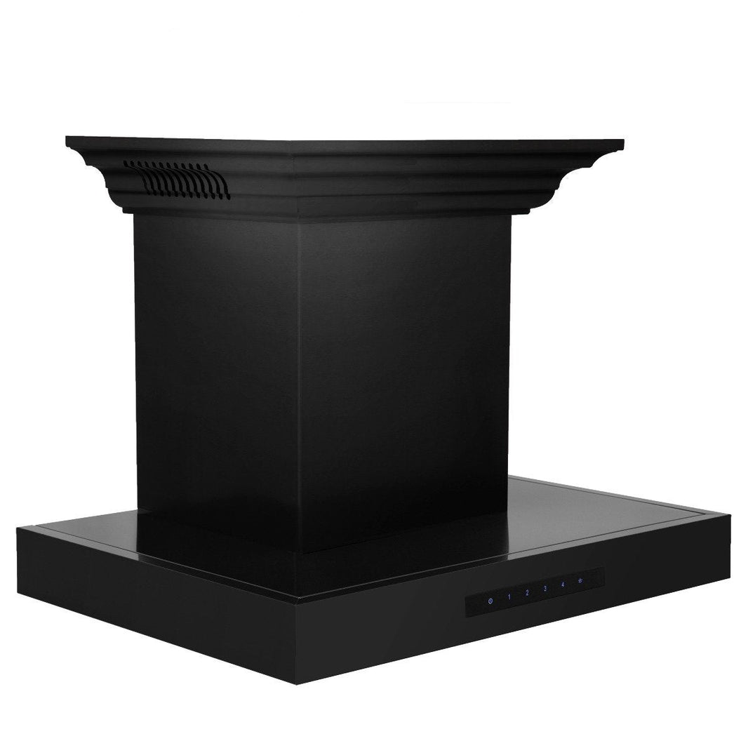 ZLINE 24-Inch Wall Mount Range Hood in Black Stainless Steel with Built-in CrownSound® Bluetooth Speakers (BSKENCRN-BT-24)