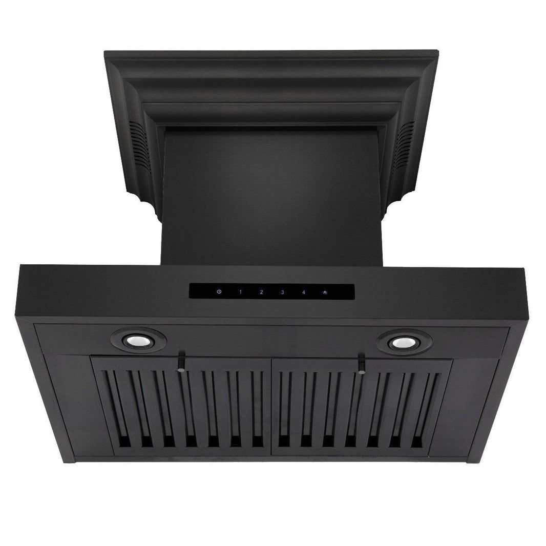 ZLINE 24-Inch Wall Mount Range Hood in Black Stainless Steel with Built-in CrownSound® Bluetooth Speakers (BSKENCRN-BT-24)