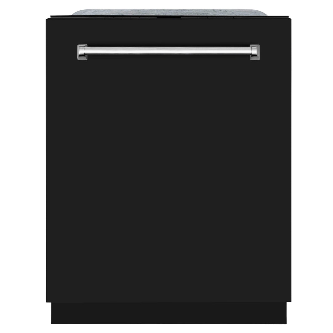 ZLINE 24" Monument Series 3rd Rack Top Touch Control Dishwasher in Black Matte with Stainless Steel Tub, 45dBa (DWMT-BLM-24)