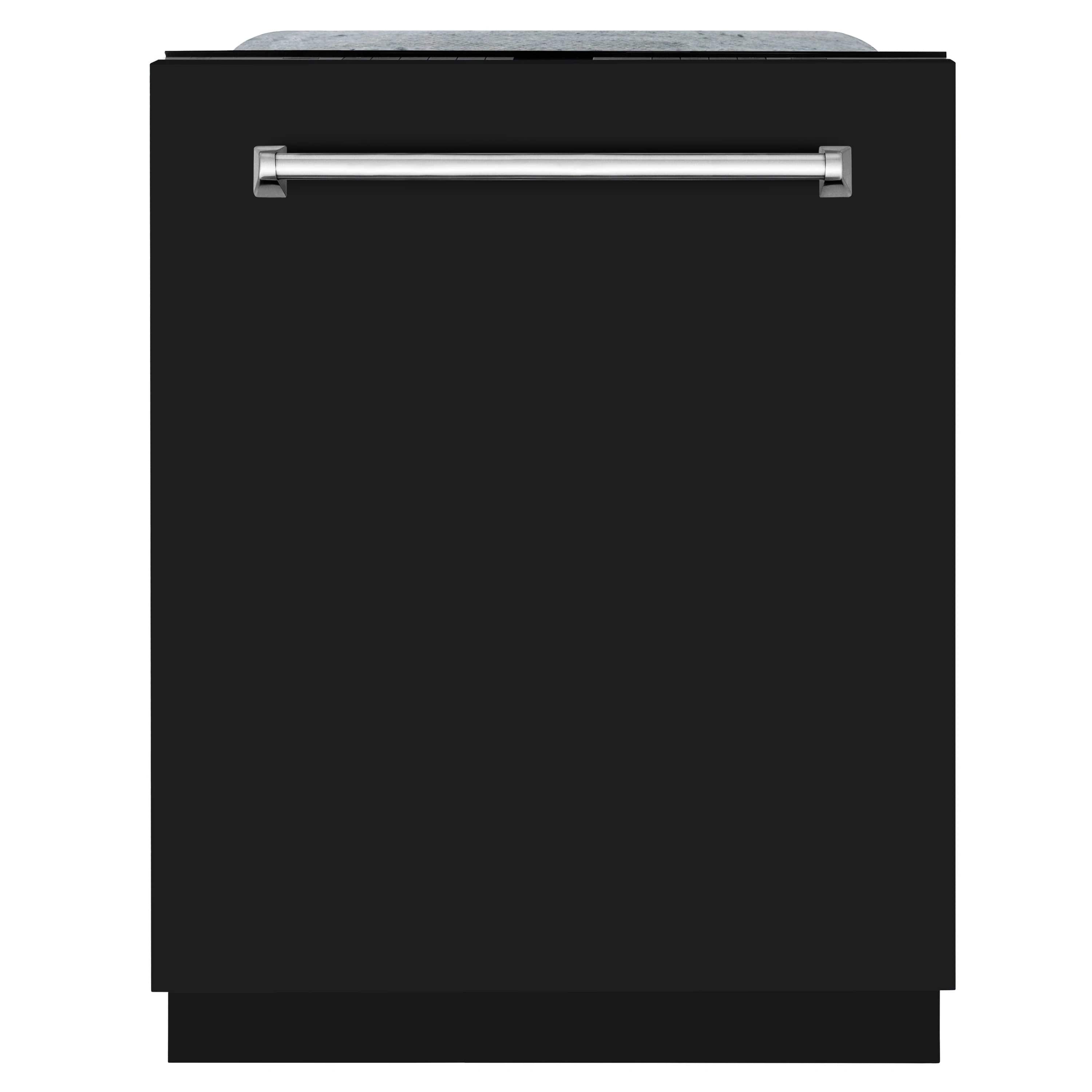 ZLINE 24" Monument Series 3rd Rack Top Touch Control Dishwasher in Black Matte with Stainless Steel Tub, 45dBa (DWMT-BLM-24)