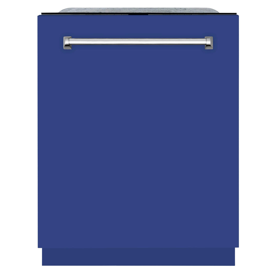 ZLINE 24" Monument Series 3rd Rack Top Touch Control Dishwasher in Blue Matte with Stainless Steel Tub, 45dBa (DWMT-BM-24)