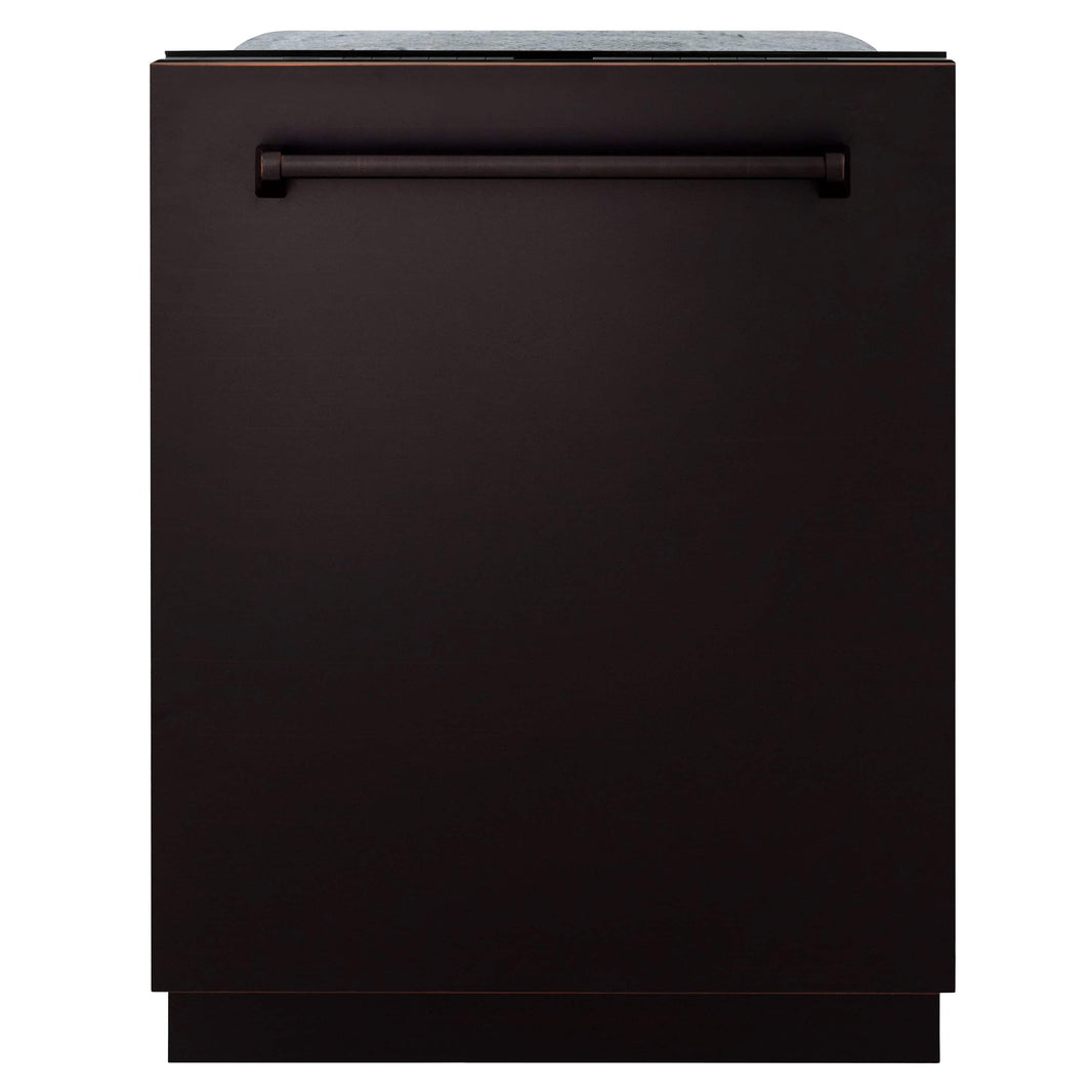 ZLINE 24" Monument Series 3rd Rack Top Touch Control Dishwasher in Oil Rubbed Bronze with Stainless Steel Tub, 45dBa (DWMT-ORB-24)