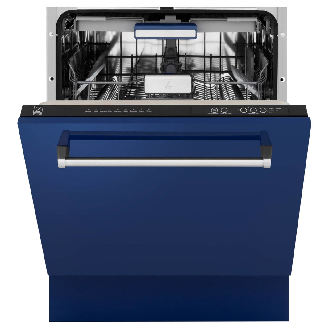 ZLINE 24" Tallac Series 3rd Rack Dishwasher in Blue Gloss with Stainless Steel Tub, 51dBa (DWV-BG-24)