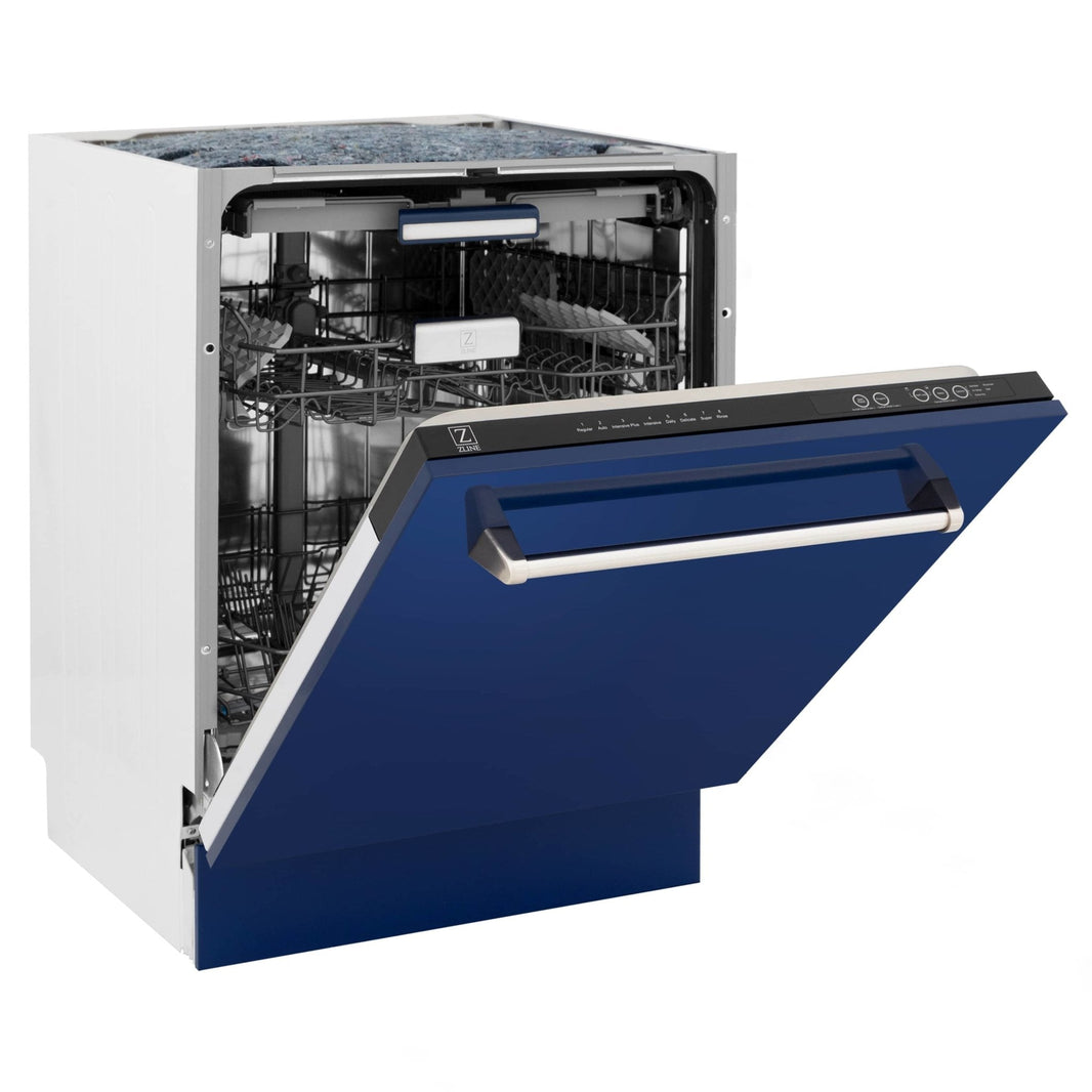 ZLINE 24" Tallac Series 3rd Rack Dishwasher in Blue Gloss with Stainless Steel Tub, 51dBa (DWV-BG-24)