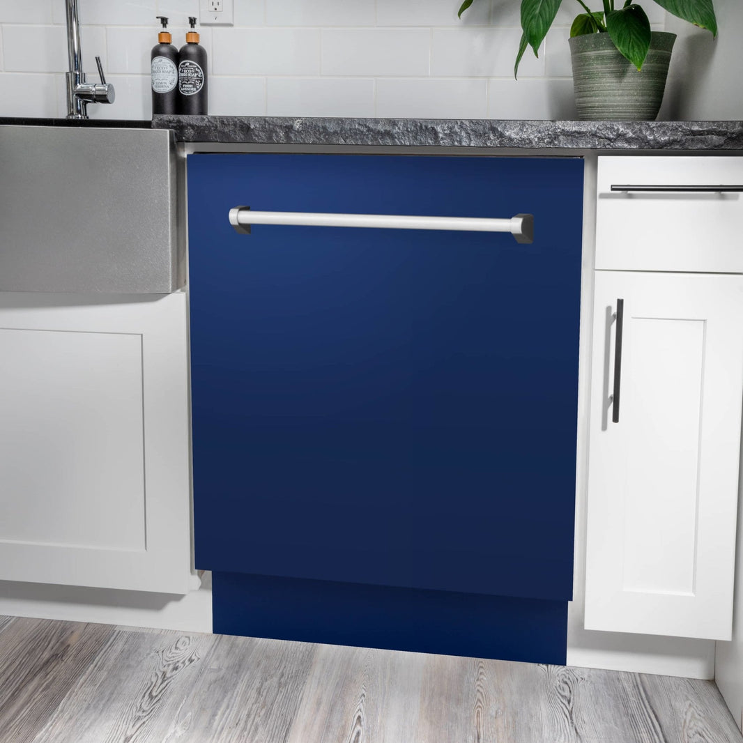 ZLINE 24" Tallac Series 3rd Rack Dishwasher in Blue Gloss with Stainless Steel Tub, 51dBa (DWV-BG-24)