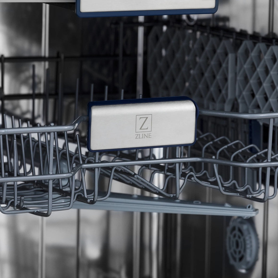 ZLINE 24" Tallac Series 3rd Rack Dishwasher in Blue Gloss with Stainless Steel Tub, 51dBa (DWV-BG-24)