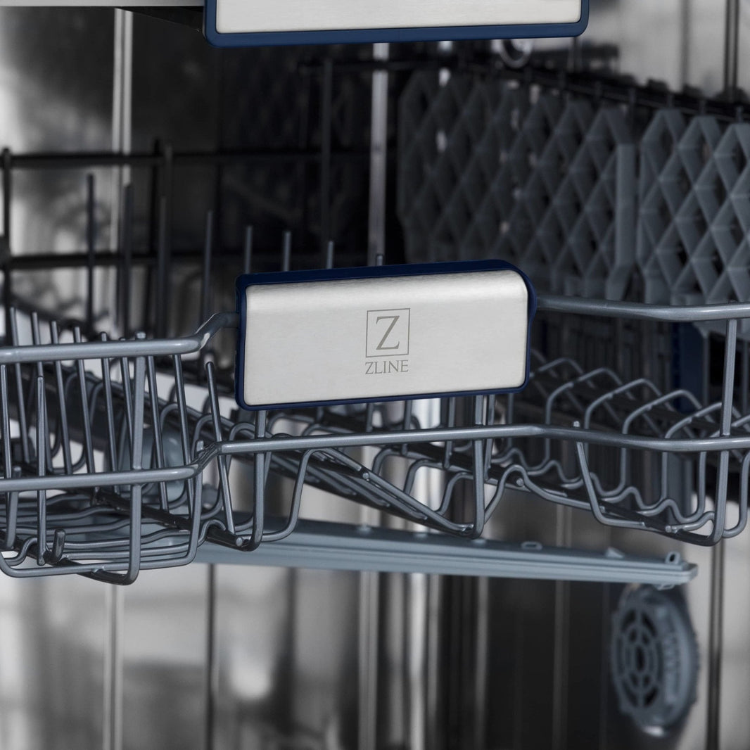 ZLINE 24" Tallac Series 3rd Rack Dishwasher in Blue Matte with Stainless Steel Tub, 51dBa (DWV-BM-24)