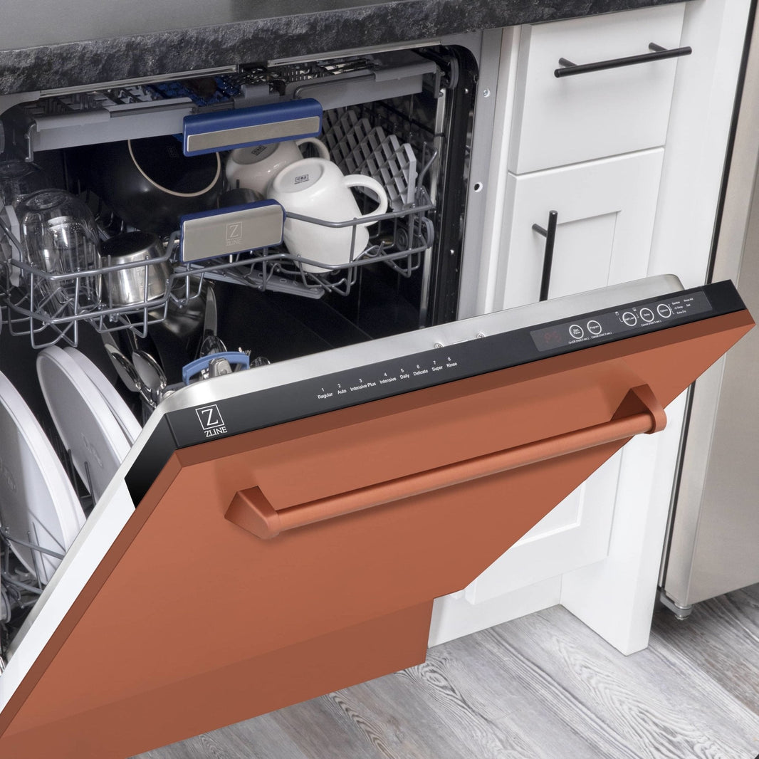 ZLINE 24" Tallac Series 3rd Rack Dishwasher in Copper with Stainless Steel Tub, 51dBa (DWV-C-24)