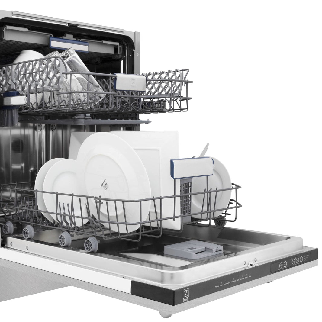 ZLINE 24" Tallac Series 3rd Rack Dishwasher in DuraSnow with Stainless Steel Tub, 51dBa (DWV-SN-24)