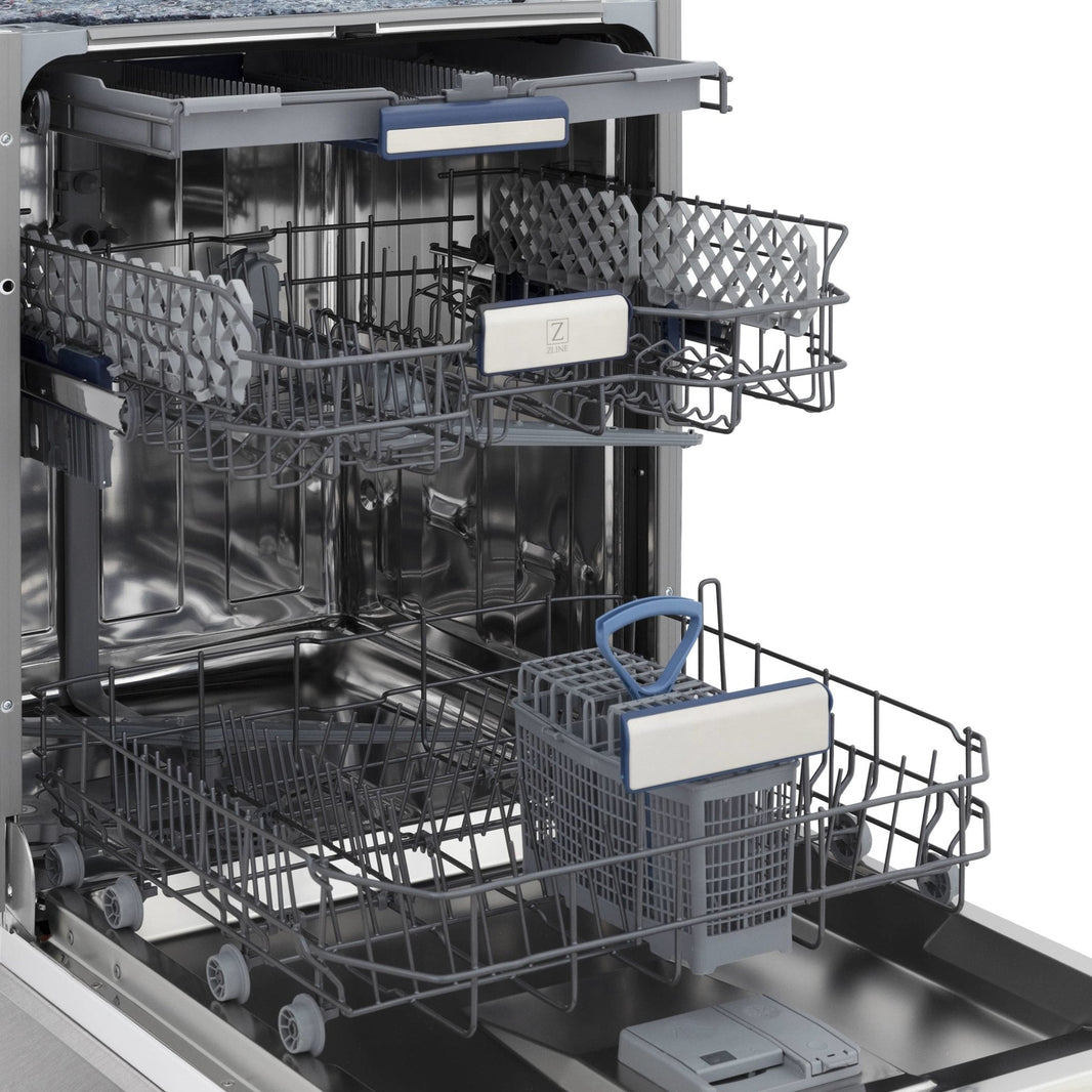 ZLINE 24" Tallac Series 3rd Rack Dishwasher in DuraSnow with Stainless Steel Tub, 51dBa (DWV-SN-24)