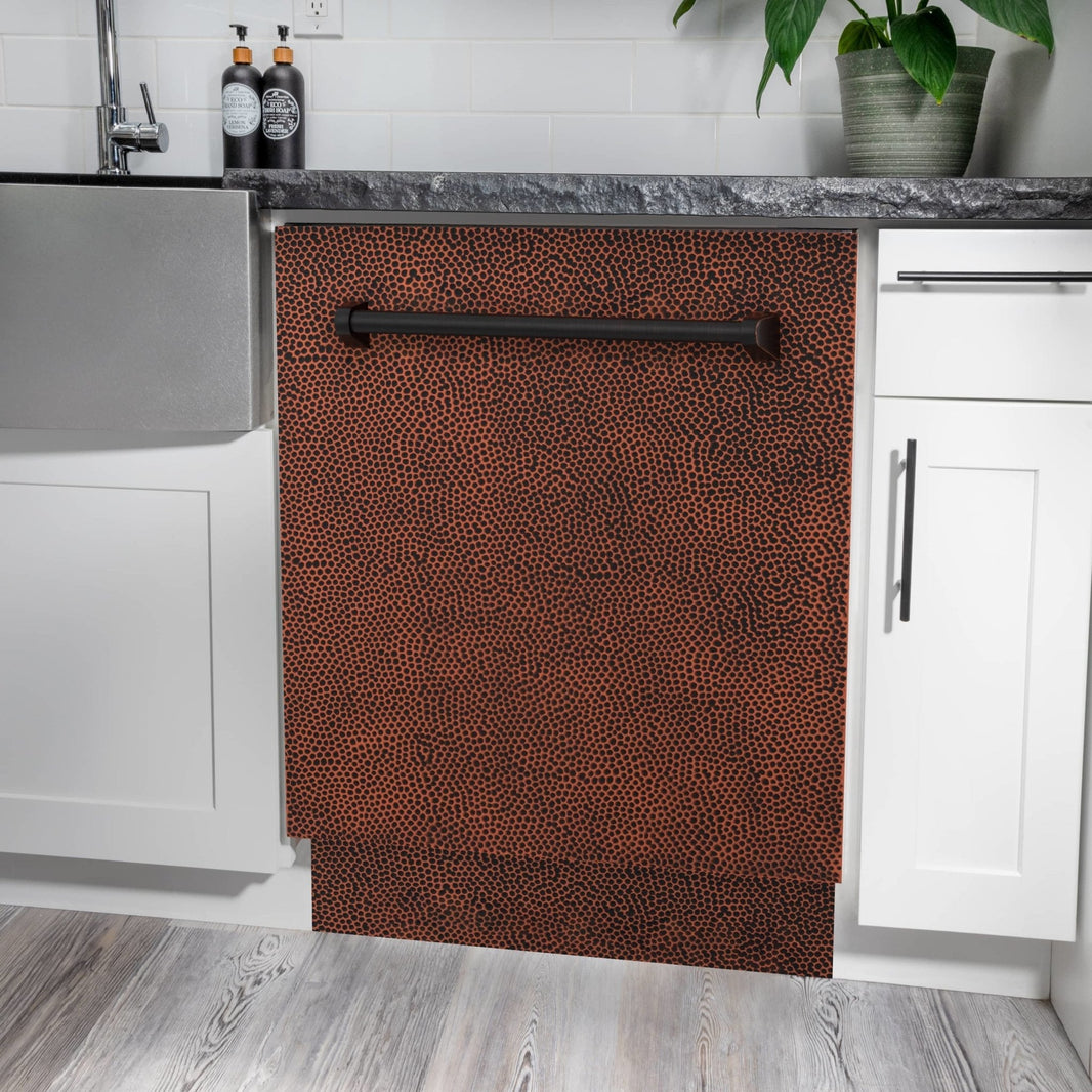 ZLINE 24" Tallac Series 3rd Rack Dishwasher in Hand Hammered Copper with Stainless Steel Tub, 51dBa (DWV-HH-24)