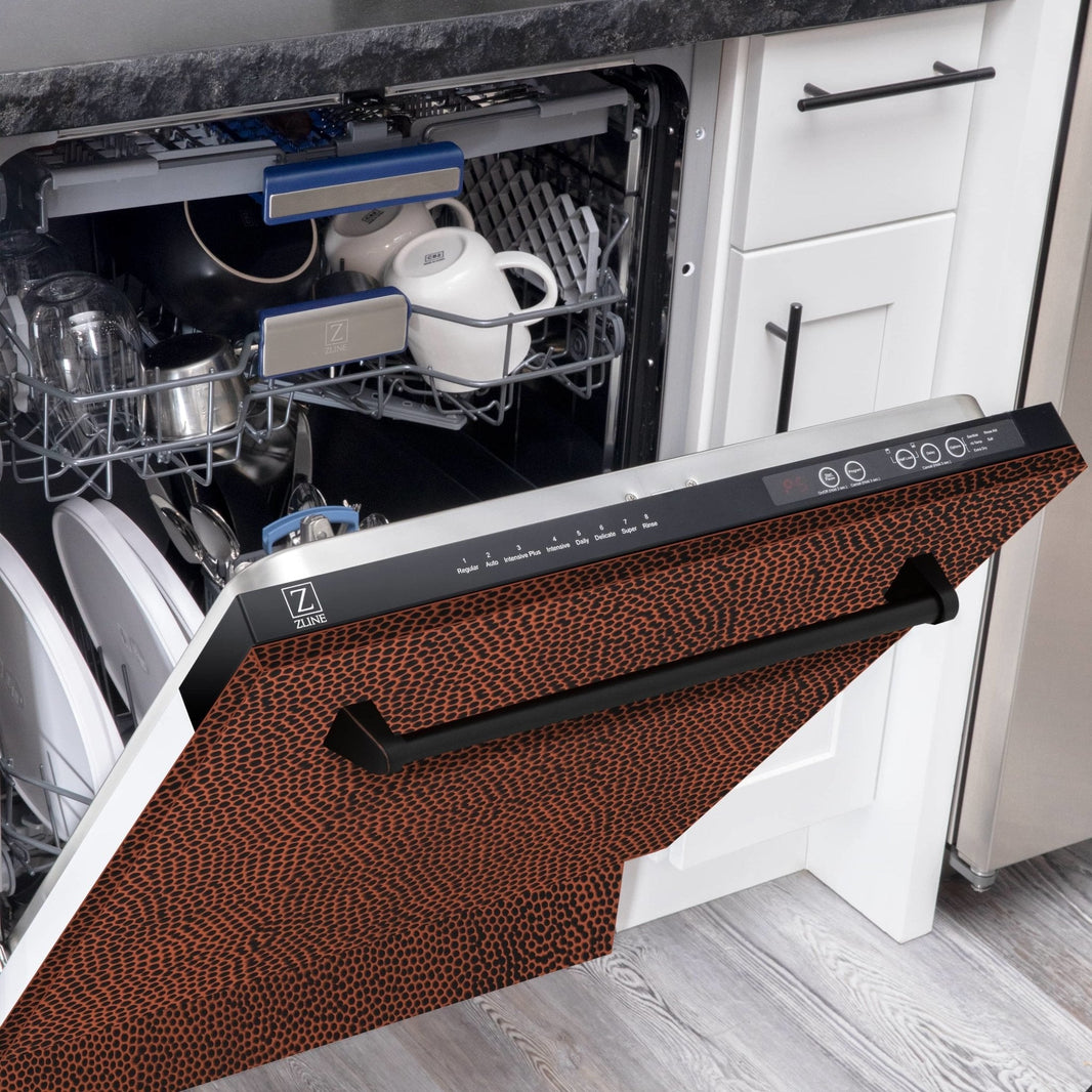 ZLINE 24" Tallac Series 3rd Rack Dishwasher in Hand Hammered Copper with Stainless Steel Tub, 51dBa (DWV-HH-24)