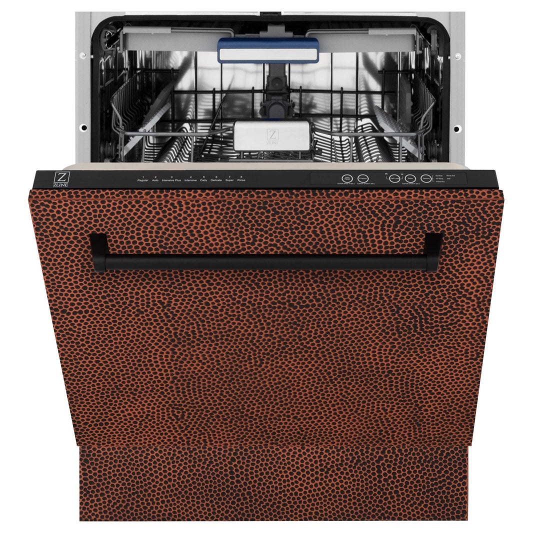 ZLINE 24" Tallac Series 3rd Rack Dishwasher in Hand Hammered Copper with Stainless Steel Tub, 51dBa (DWV-HH-24)