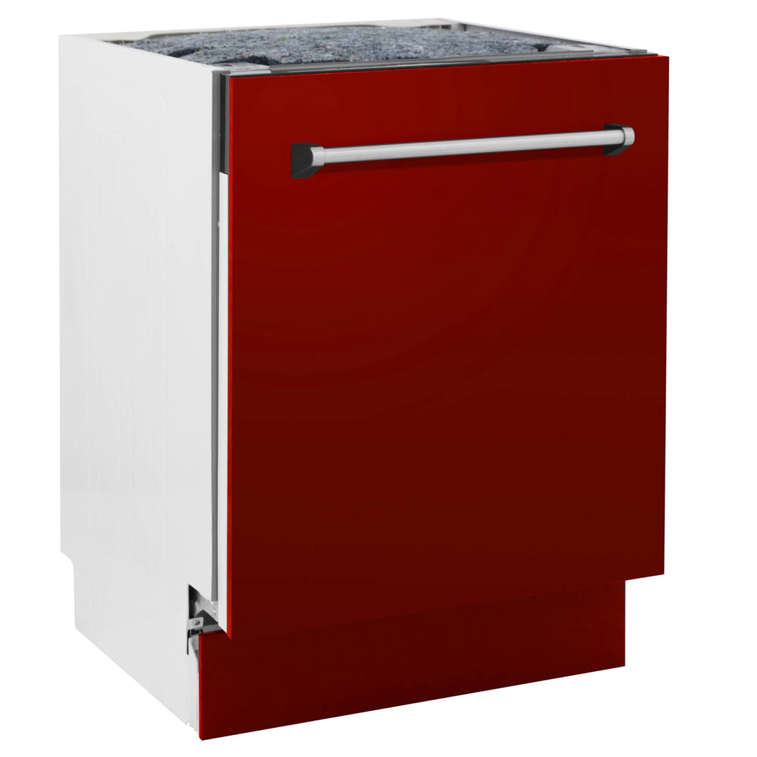 ZLINE 24" Tallac Series 3rd Rack Dishwasher in Red Gloss with Stainless Steel Tub, 51dBa (DWV-RG-24)