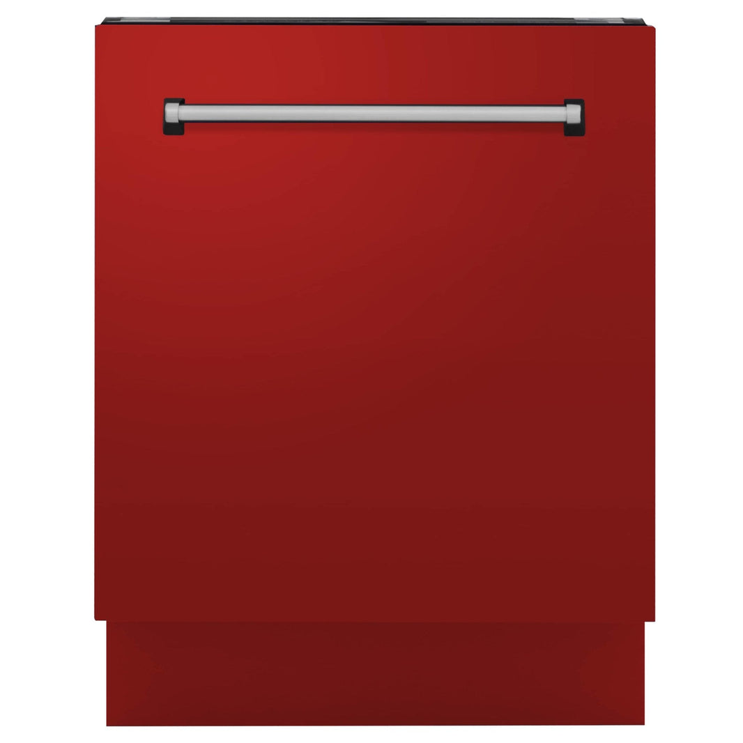 ZLINE 24" Tallac Series 3rd Rack Dishwasher in Red Matte with Stainless Steel Tub, 51dBa (DWV-RM-24)