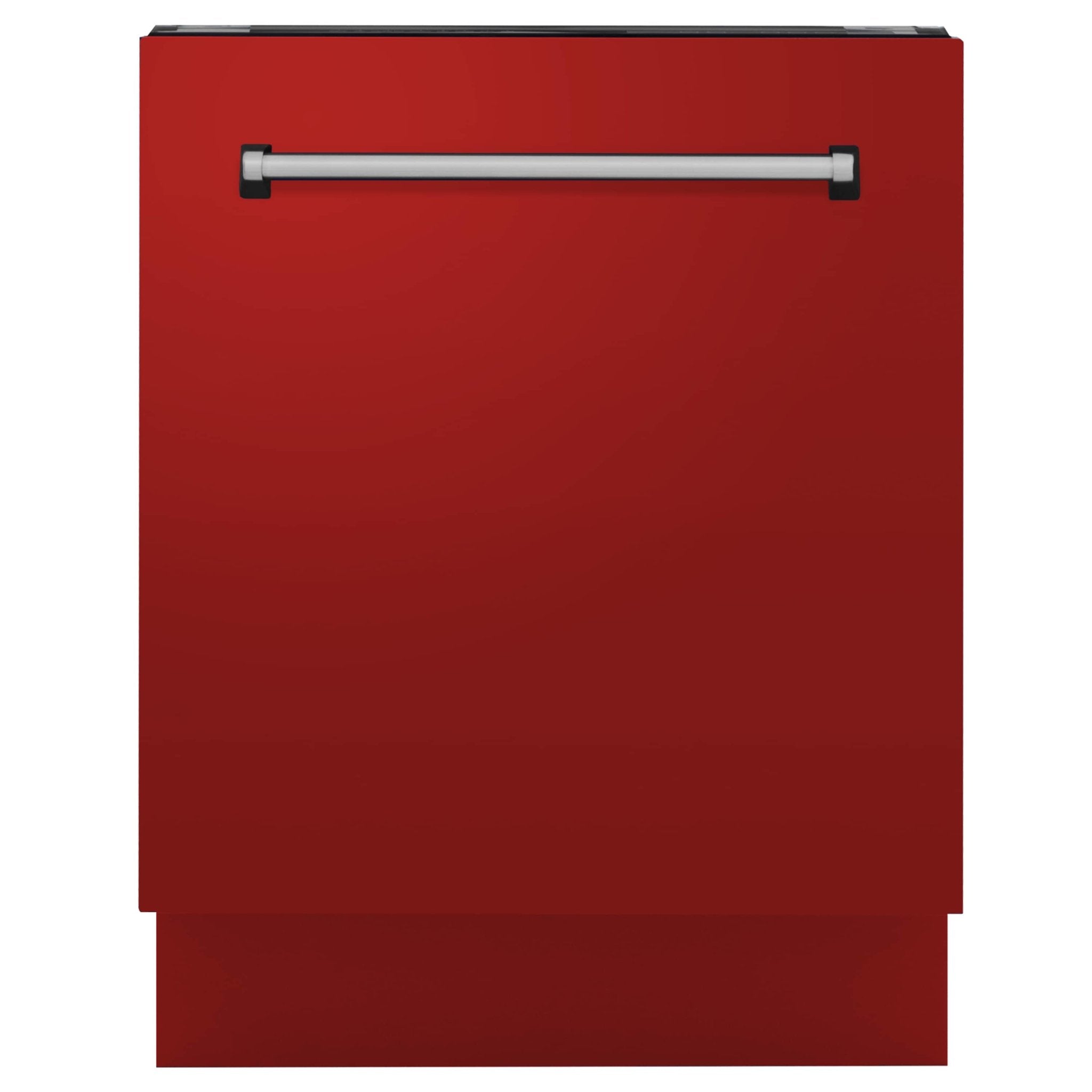 ZLINE 24" Tallac Series 3rd Rack Dishwasher in Red Matte with Stainless Steel Tub, 51dBa (DWV-RM-24)