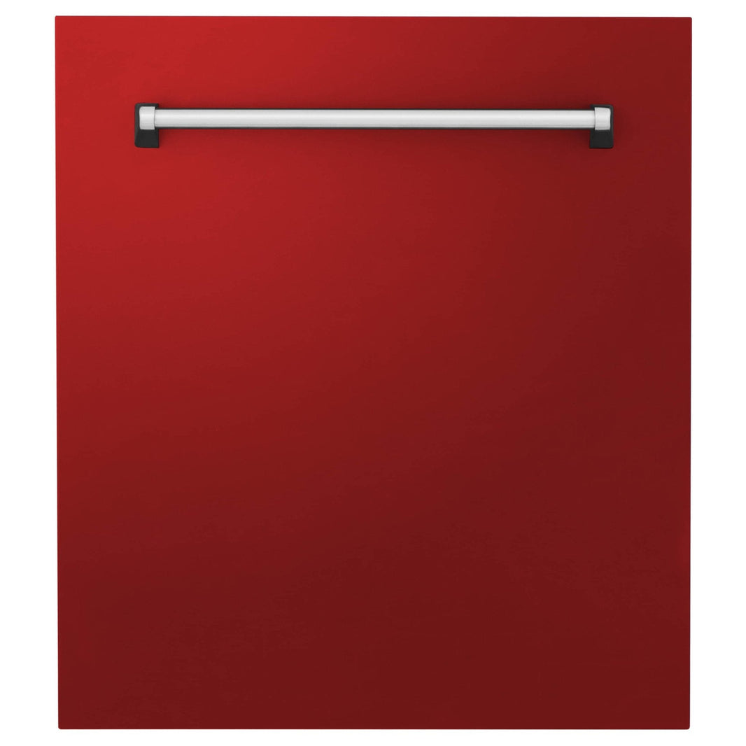 ZLINE 24" Tallac Series 3rd Rack Dishwasher in Red Matte with Stainless Steel Tub, 51dBa (DWV-RM-24)