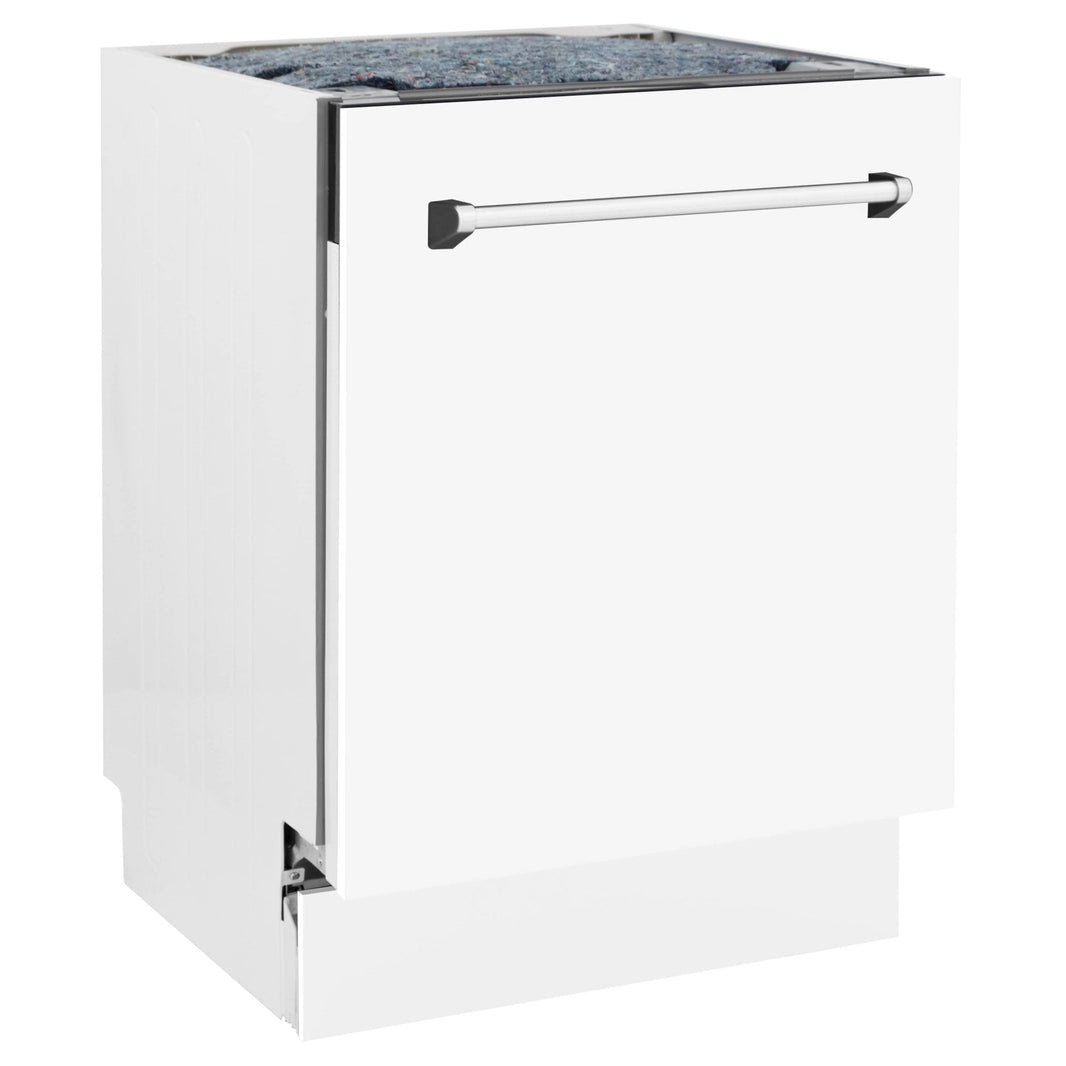 ZLINE 24" Tallac Series 3rd Rack Dishwasher in White Matte with Stainless Steel Tub, 51dBa (DWV-WM-24)