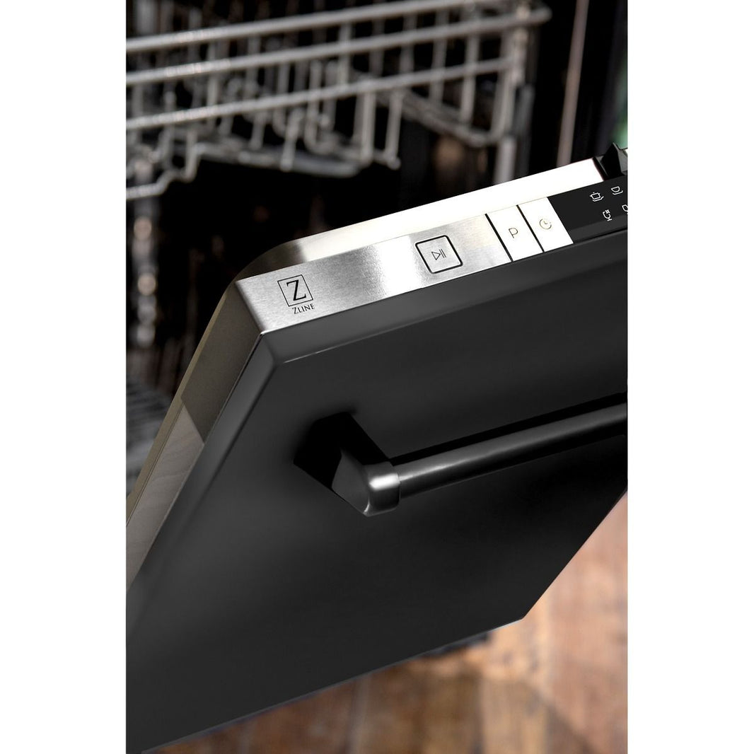 ZLINE 24" Top Control Dishwasher In Black Stainless Steel With Stainless Steel Tub (DW-BS-24)