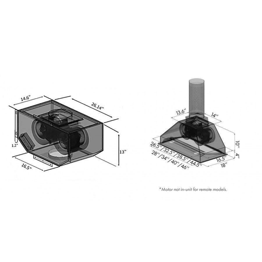 ZLINE 28-Inch Ducted Remote Blower Range Hood Insert in Stainless Steel - 18-Inch Depth (698-RD-28)