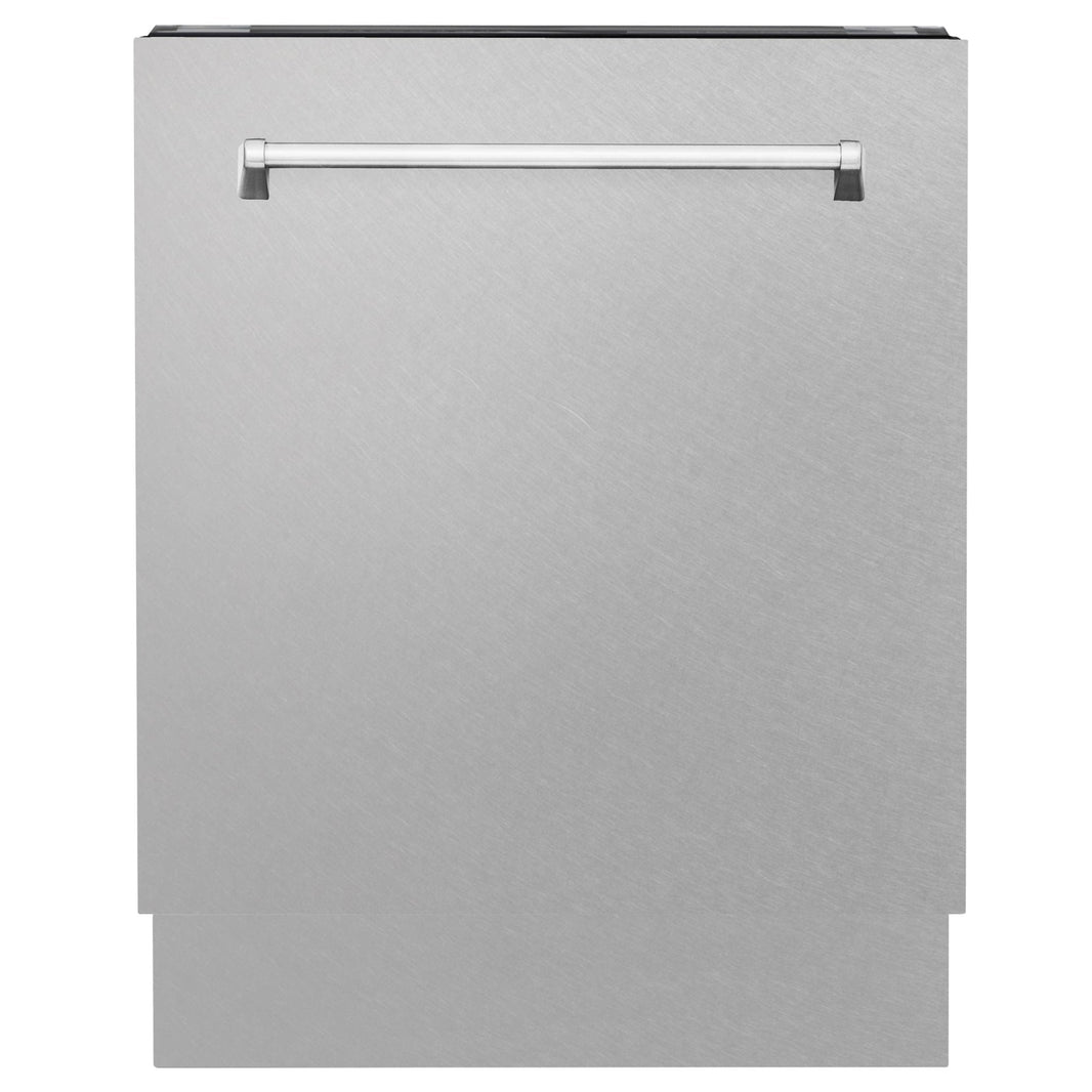 ZLINE 3-Piece Appliance Package - 48-inch Dual Fuel Range, Tall Tub Dishwasher & Premium Wall Mount Hood in DuraSnow Stainless Steel (3KP-RASRH48-DWV)