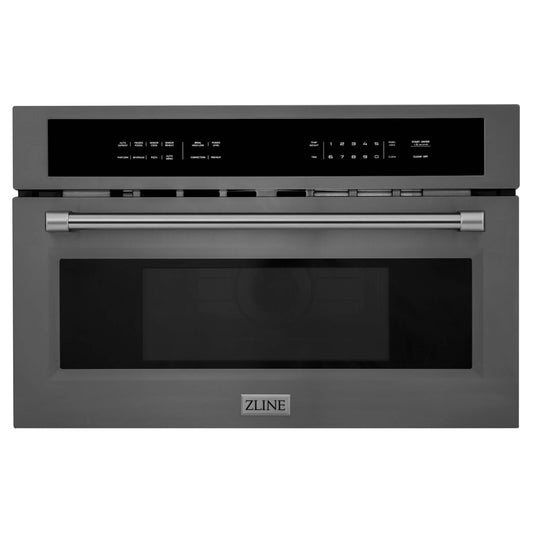 ZLINE 30" 1.6 cu ft. Built-in Convection Microwave Oven in Black Stainless Steel with Speed and Sensor Cooking (MWO-30-BS)