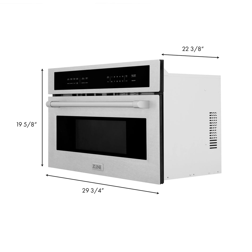 ZLINE 30" Built-in 1.6 cu ft. Convection Microwave Oven in DuraSnow Stainless Steel  with Speed and Sensor Cooking (MWO-30-SS)