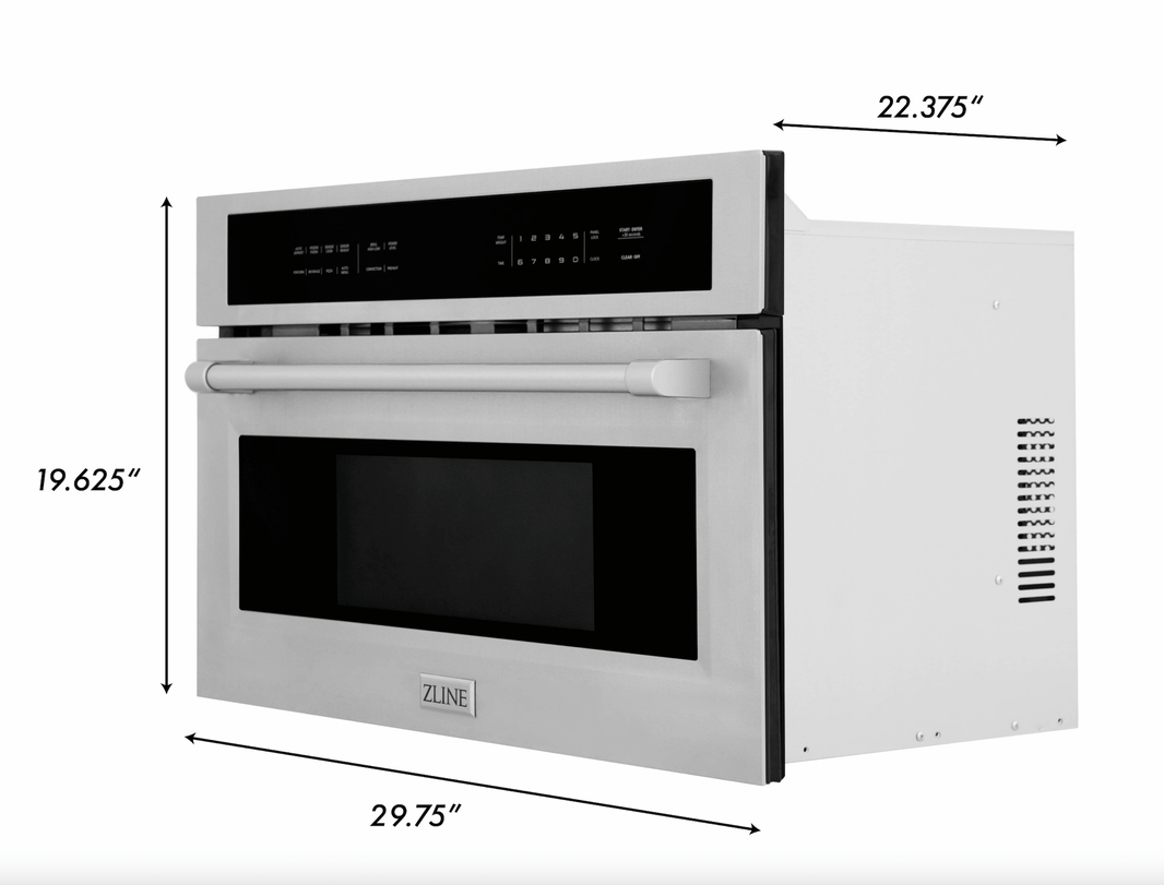 ZLINE 30" Built-in 1.6 cu ft. Convection Microwave Oven in Stainless Steel  with Speed and Sensor Cooking (MWO-30)