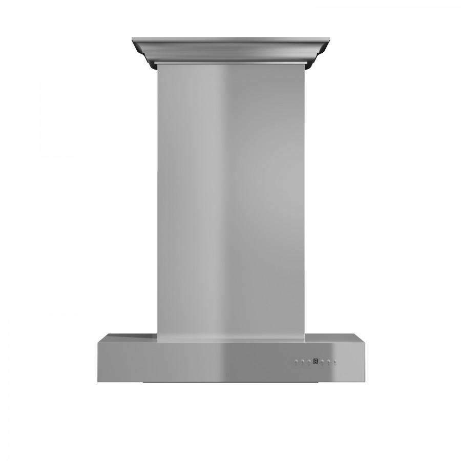 ZLINE 30-Inch Convertible Professional Wall Mount Range Hood in Stainless Steel with Crown Molding (KECOMCRN-30)