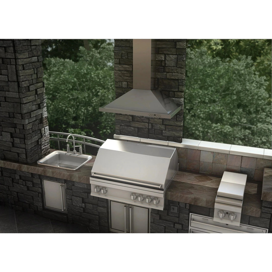 ZLINE 30-Inch Convertible Vent Outdoor Approved Wall Mount Range Hood in Stainless Steel (KB-304-30)