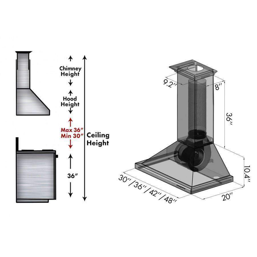 ZLINE 30-Inch Copper Wall Range Hood (8KBC-30)