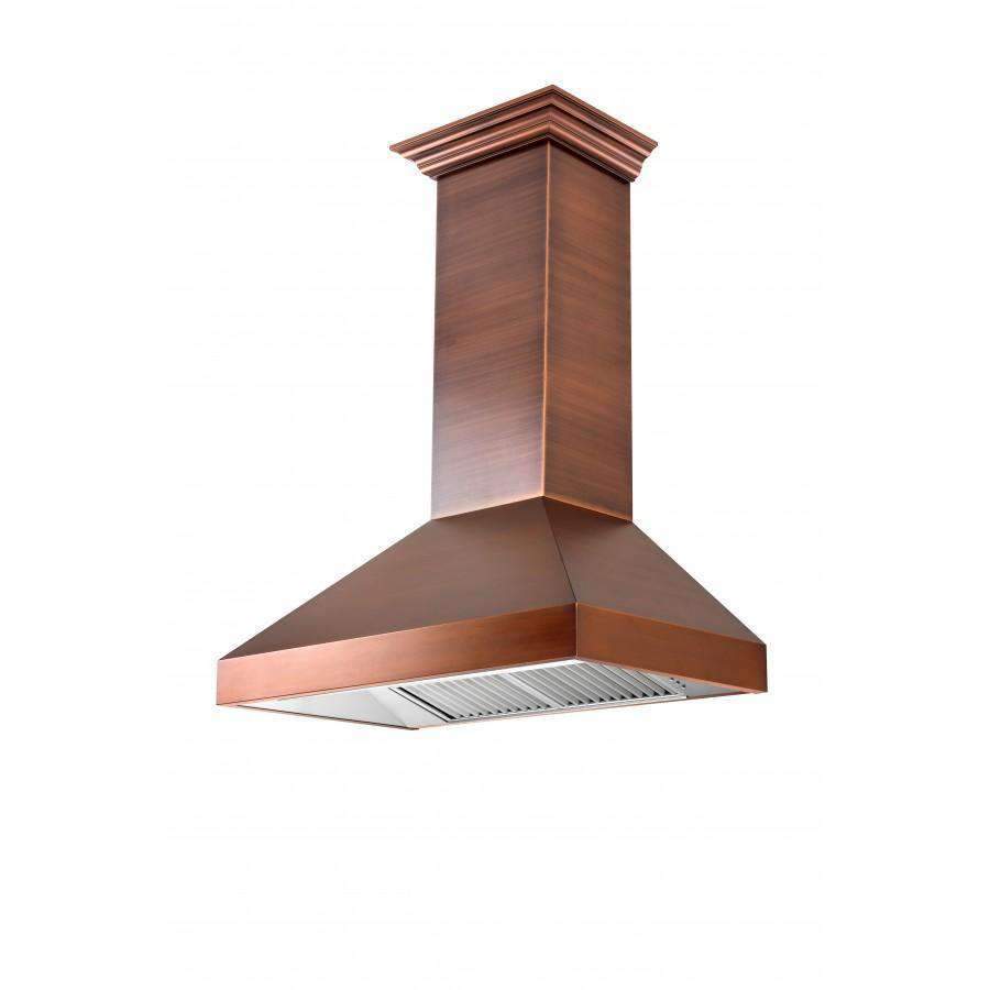 ZLINE 30-Inch Copper Wall Range Hood with Crown Molding (8667C-30)